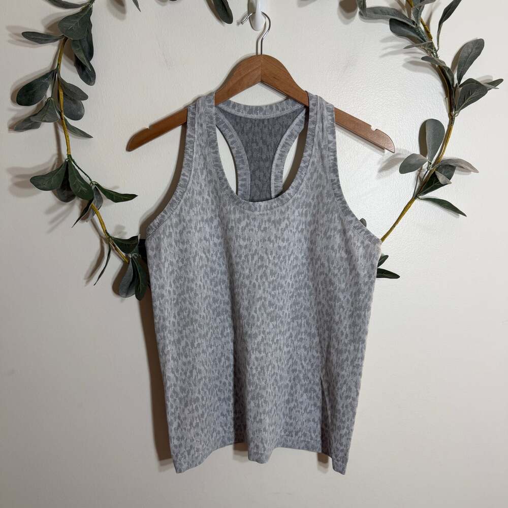 Athleta Gray Spotted Athletic Tank